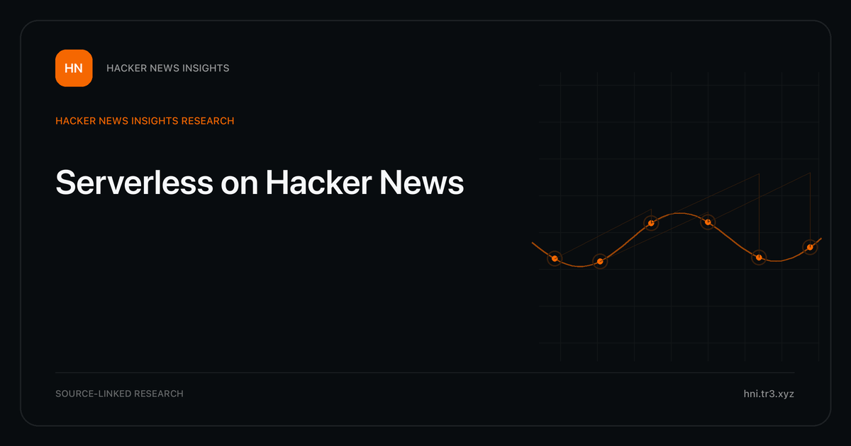 Visual guide to Serverless on Hacker News: How Serverless changed in Hacker News story titles from 2007 through 2026, with annual title share, peak year, sources, and coverage limits.