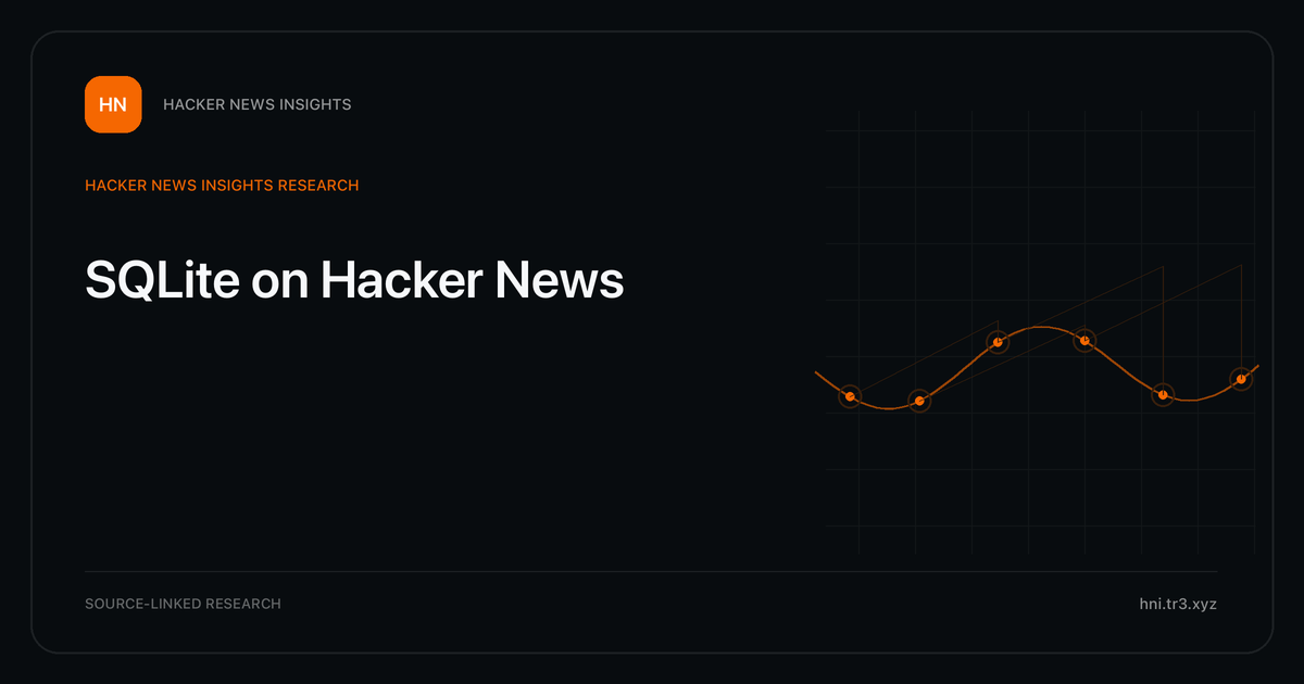 Visual guide to SQLite on Hacker News: How SQLite changed in Hacker News story titles from 2007 through 2026, with annual title share, peak year, sources, and coverage limits.