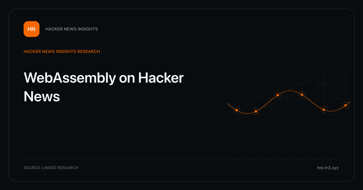 Visual guide to WebAssembly on Hacker News: How WebAssembly changed in Hacker News story titles from 2007 through 2026, with annual title share, peak year, sources, and coverage limits.